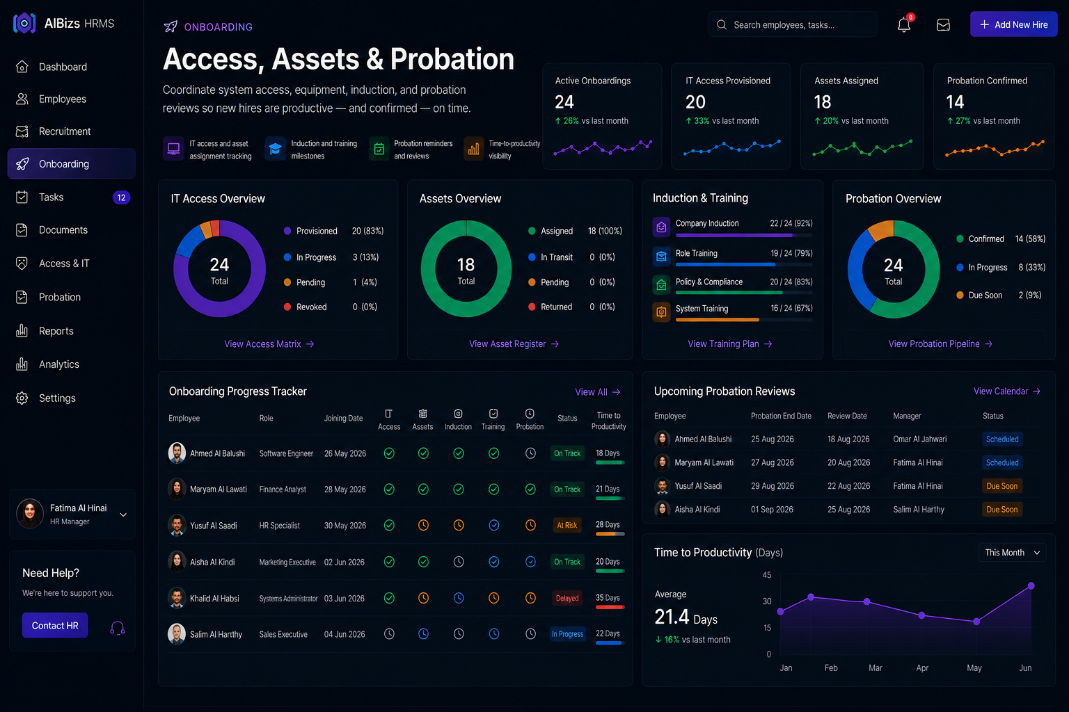 Access provisioning and probation tracking